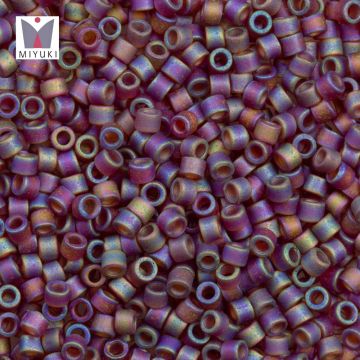 Miyuki Delica Perlen (11/0) Transparent Dark Cranberry AB Matted (2.8 Gramm)