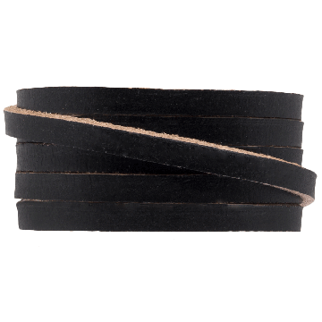 Lederband Breit (5 x 2 mm) Black (1 Meter)