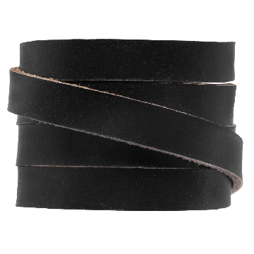 Lederband Breit (10 x 2 mm) Black (1 Meter)
