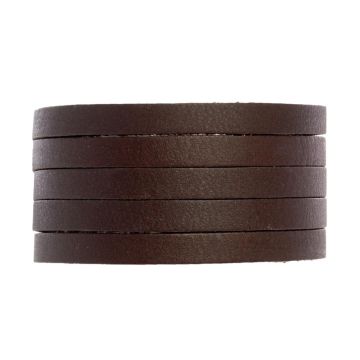 Lederband Breit (5 x 2 mm) Natural Red Dark Brown (1 Meter)