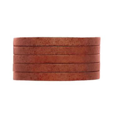 Lederband Breit (5 x 2 mm) Natural Dye Red Brown (1 Meter)