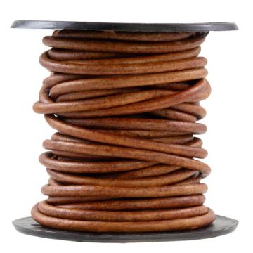 Lederband Rund (1 mm) Natural Dye Brown (10 Meter)