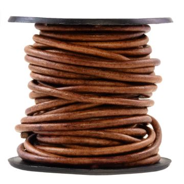 Lederband Rund (2 mm) Natural Dye Red Brown (5 Meter)