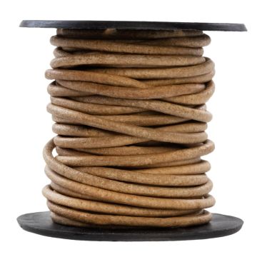 Lederband Rund (2 mm) Natural Dye Light Brown (5 Meter)