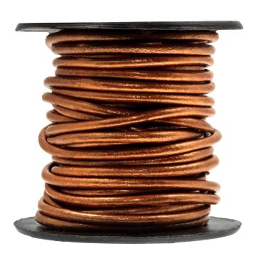 Lederband Rund (1 mm) Metallic Copper (10 Meter)
