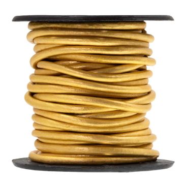 Lederband Rund (1 mm) Metallic Gold (10 Meter)