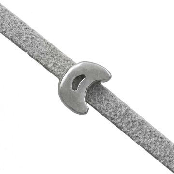 Schiebeperle Mond (Innenmaß 3 x 2 mm) Altsilber (10 Stück)
