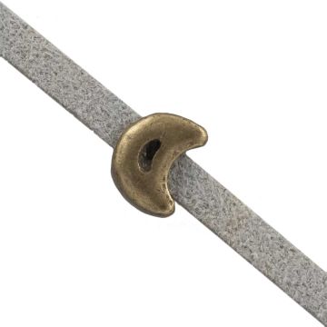 Schiebeperle Mond (Innenmaß 3 x 2 mm) Bronze (10 Stück)