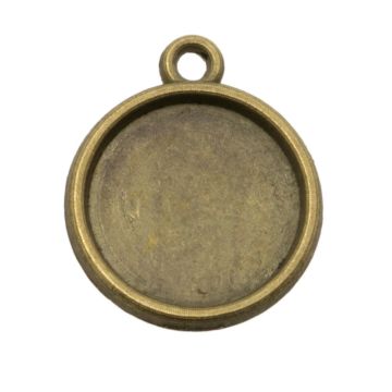 Charm Fassung (14 mm) Bronze (5 Stück)