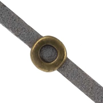 Schiebeperle Kreis (Innenmaß 3 x 2 mm) Bronze (10 Stück)