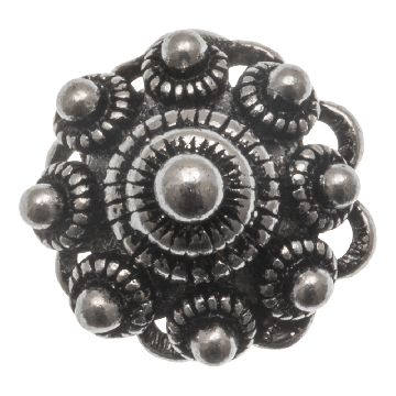 Schiebeperle Zeeland Trachtenknopf  (12.5 x 8 mm) Altsilber (2 Stück)
