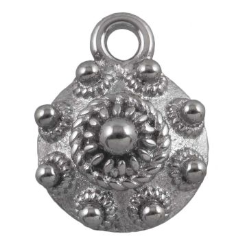 Edelstahl Charm Zeeland Trachtenknopf (17 x 13.5 x 5.5 mm) Altsilber (1 Stück)