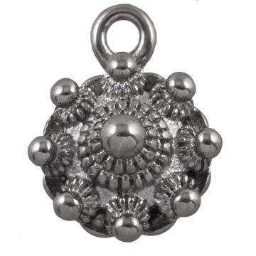 Edelstahl Charm Zeeland Trachtenknopf (17.5 x 13 x 8 mm) Altsilber (1 Stück)