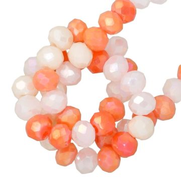 Galvanisierte Facettperlen Rondell (3 x 2.5 mm) Coral Peach AB (185 Stück)