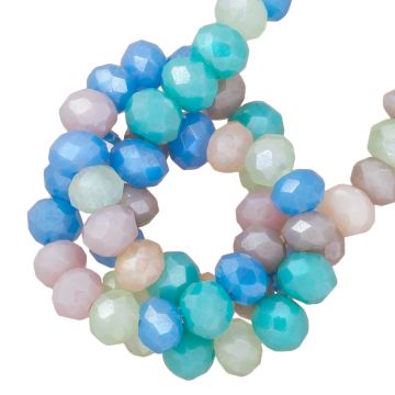 Galvanisierte Facettperlen Rondell (3 x 2.5 mm) Blue Lagoon AB (185 Stück)