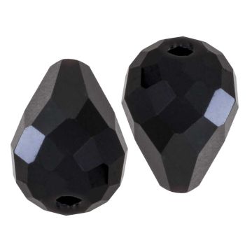 Facettperlen Tropfen (8 x 10 mm) Black (10 Stück)