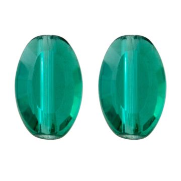 Glasperlen (10 x 6 x 3 mm) Petrol (10 Stück)