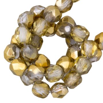 DQ Feuerpolierte Facettperlen (4 mm) Crystal Amber (50 Stück)