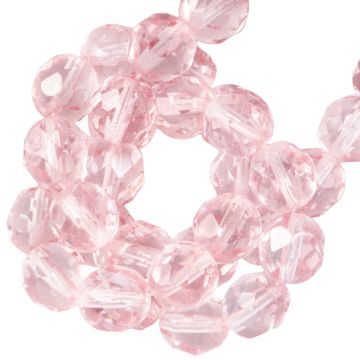 DQ Feuerpolierte Facettperlen (Rosaline) 8 mm (25 Stück)