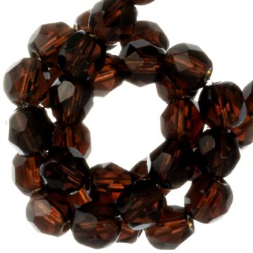 DQ Feuerpolierte Facettperlen (Dark Topaz) 4 mm (50 Stück)