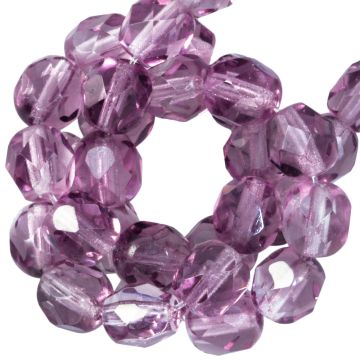 DQ Feuerpolierte Facettperlen (Light Amethyst) 8 mm (25 Stück)