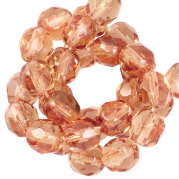 DQ Feuerpolierte Facettperlen (Summer Peach) 6 mm (25 Stück)