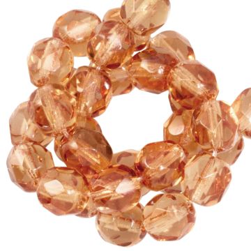 DQ Feuerpolierte Facettperlen (Summer Peach) 6 mm (25 Stück)