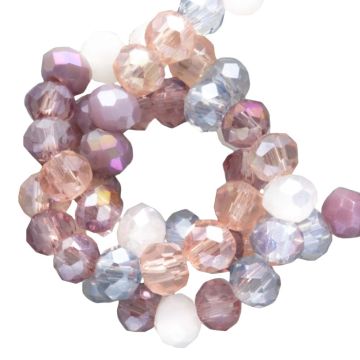 Galvanisierte Facettperlen Rondell (3 x 2.5 mm) Rosy Brown AB (185 Stück)