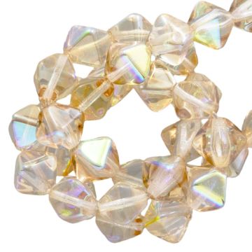 DQ Bicone Glasperlen (6 mm) Crystal Lemon Rainbow (20 Stück)