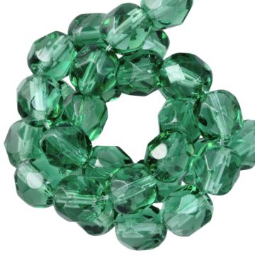 DQ Feuerpolierte Facettperlen (Green Tourmaline) 8 mm (25 Stück)