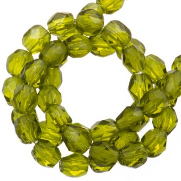 DQ Feuerpolierte Facettperlen (Olivine) 4 mm (50 Stück)