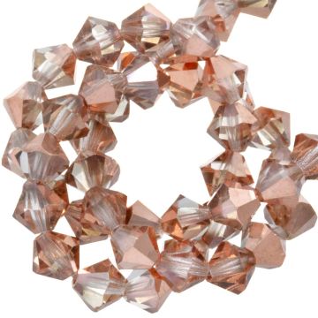 DQ Bicone Facettperlen (4 mm) Crystal Capri Gold Half Coating (30 Stück)