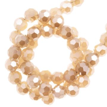 Galvanisierte Facettperlen (4 mm) Peach Pearl Luster Plated (100 Stück)