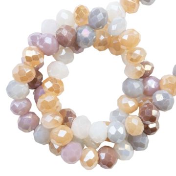 Galvanisierte Facettperlen Rondell (3 x 2.5 mm) Neutrals AB (150 Stück)