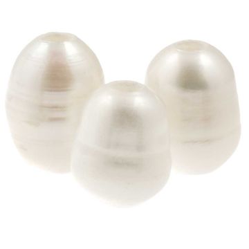 Süßwasserperlen (7 - 9 x 7 mm) Beige (10  Stück)