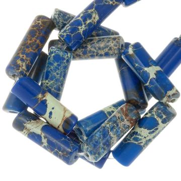 Regalit Jaspis Perlen (14 x 4.5 mm) Royal Blue (28 Stück)