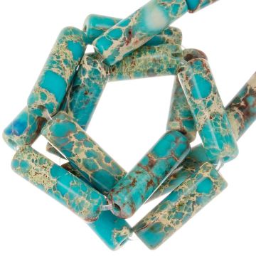 Regalit Jaspis Perlen (14 x 4.5 mm) Turquoise (28 Stück)