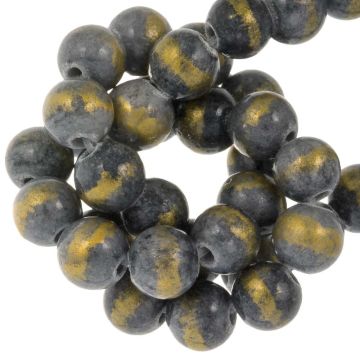 Mashan Jade Perlen (6 mm) Blue Grey (63 Stück)