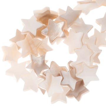 Muschelperlen (10 - 12 x 3 mm) Beige (40 Stück)