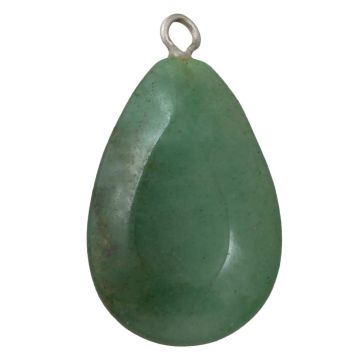  Grüner Aventurin Pendant Tropfen (23 - 25 x 12 - 14 x 4 - 5 mm) 2 Stück