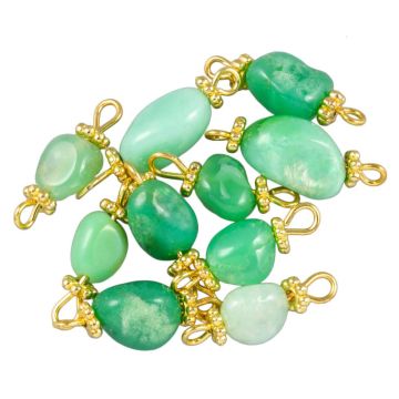 Jade Schmuckverbinder (17 - 19 x 6 - 7.5 mm) Gold (10 Stück)