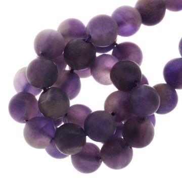 Amethyst Perlen Frosted (6 mm) 62 Stück