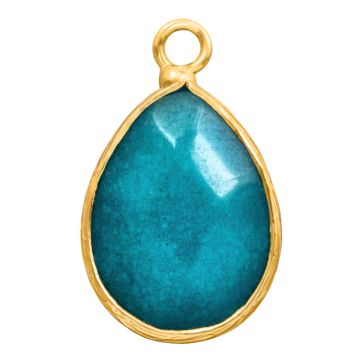 Jade Pendant (23 x 14.5 x 6.5 mm) Gold (1 Stück)