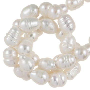 Süßwasserperlen (9 - 11 x 7 - 8 mm) White (36 Stück)