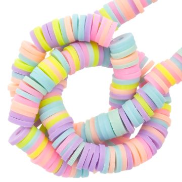 Polymer Perlen (6 x 1 mm) Mix Color Pastel (300 Stück)