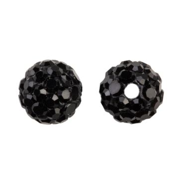 Shamballa Perlen (8 mm) Black (5 Stück)