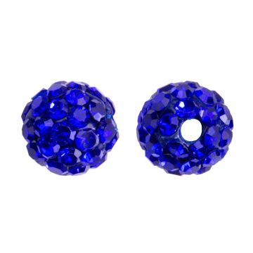 Shamballa Perlen (4 mm) Sapphire (5 Stück)