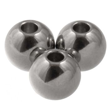 Edelstahl Perlen (8 mm) Altsilber (25 Stück)