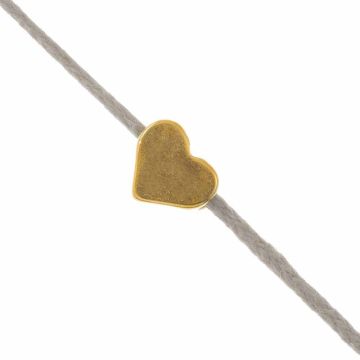 Metallperlen Herz (6 x 7 x 3 mm) Gold (5 Stück)