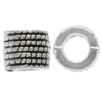 Metallperlen Großes Loch (9 x 8.5 mm) Altsilber (10 Stück)